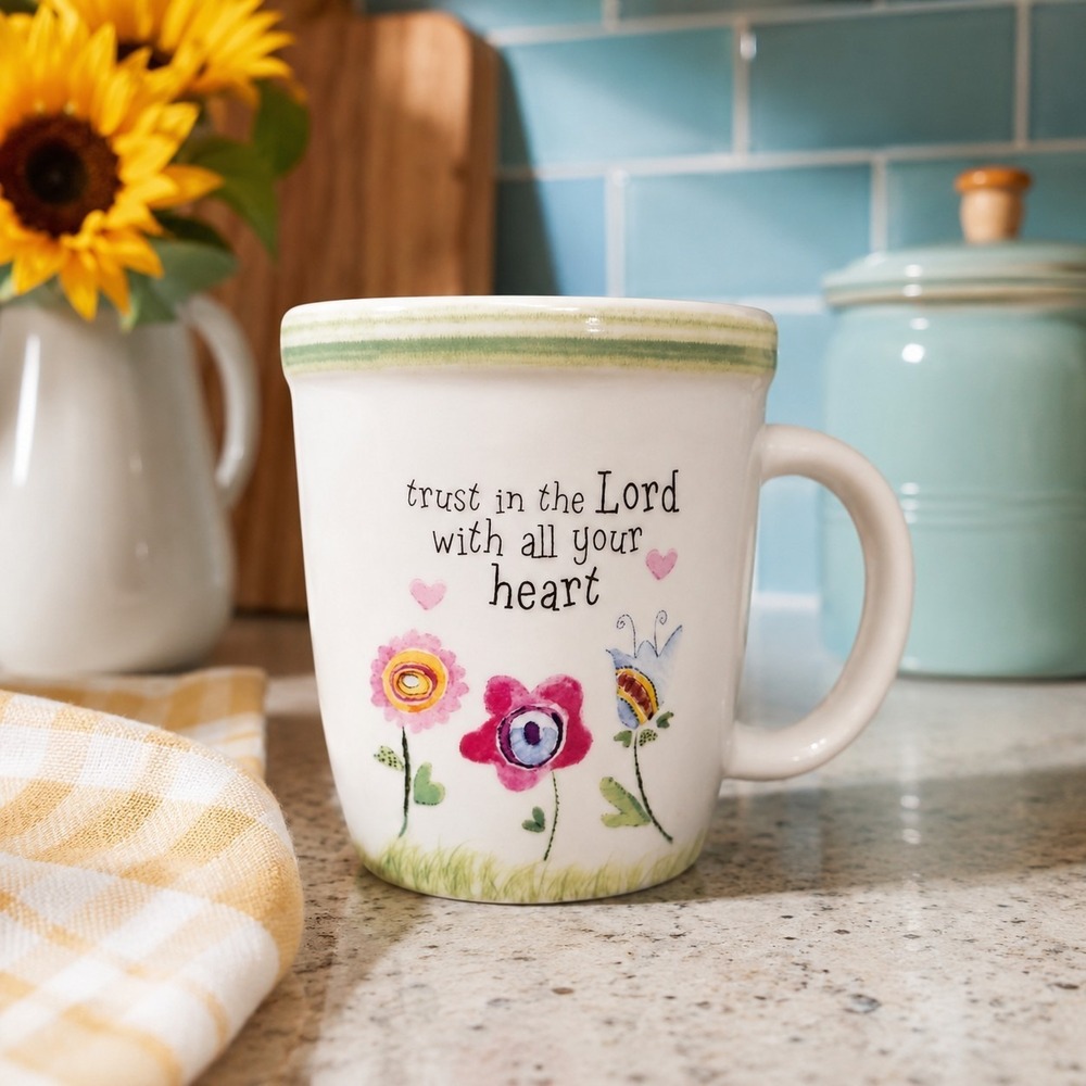 Natural Life Blessings "Trust In The Lord" Ceramic Mug 12 Oz. Christian Gift